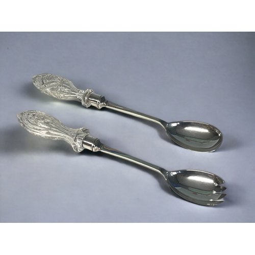 A PAIR OF STERLING SILVER & CUT