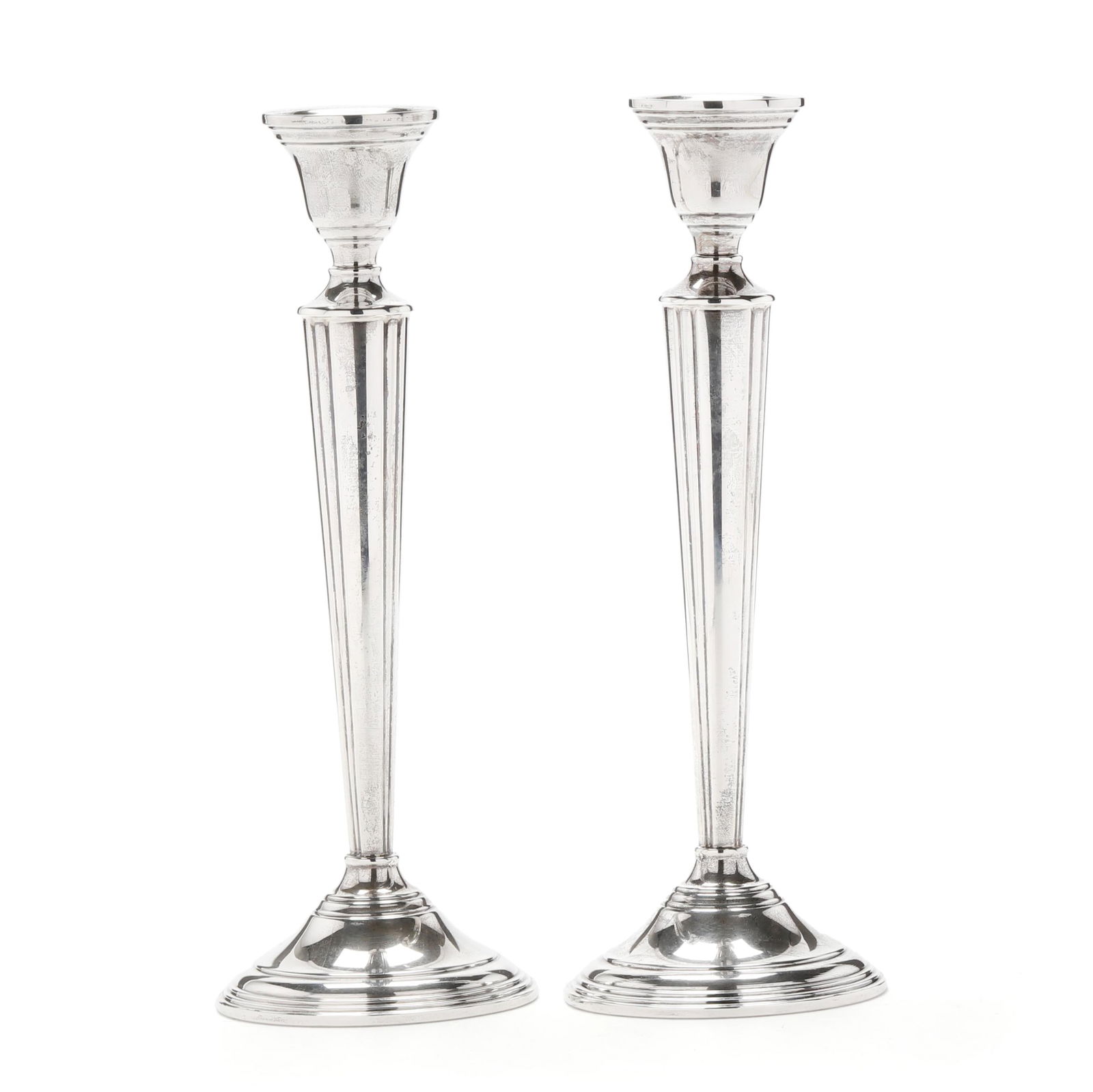 A PAIR OF STERLING SILVER