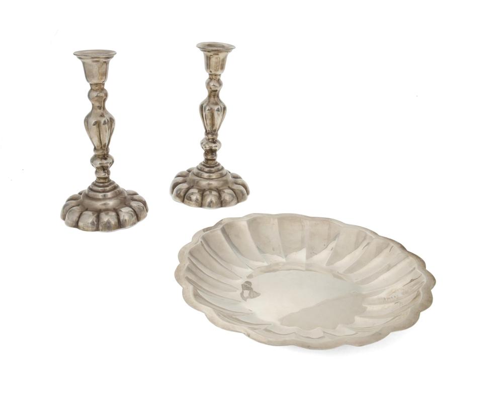 A PAIR OF STERLING SILVER