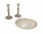 A PAIR OF STERLING SILVER CAND