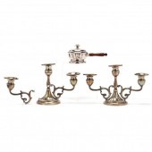 A PAIR OF STERLING SILVER CAND