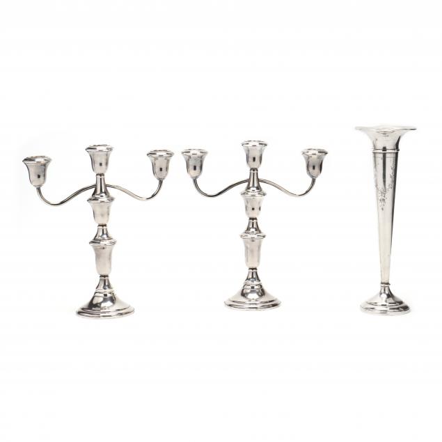 A PAIR OF STERLING SILVER