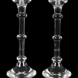 A Pair of Steuben Candlesticks