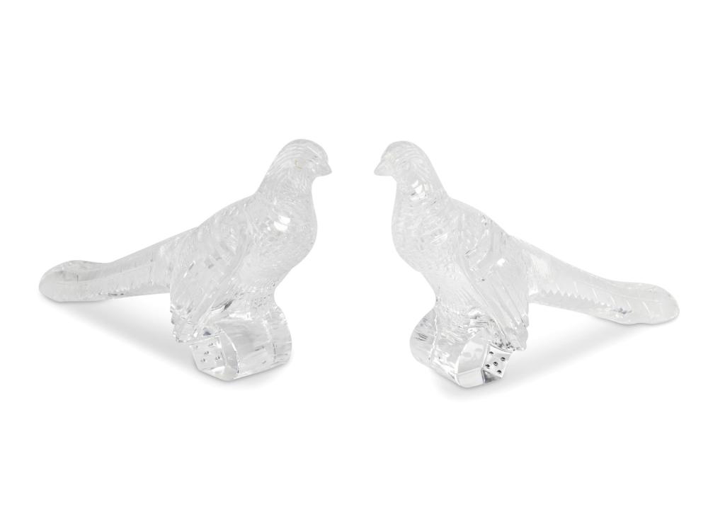 A PAIR OF STEUBEN CUT GLASS
