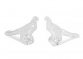 A PAIR OF STEUBEN CUT GLASS PH
