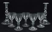A PAIR OF STEUBEN GLASS CANDLE