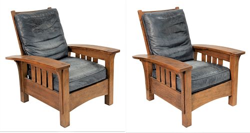 A PAIR OF STICKLEY MISSION OAK