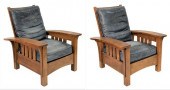 A PAIR OF STICKLEY MISSION OAK