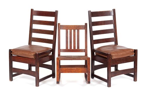 A PAIR OF STICKLEY OAK SIDE
