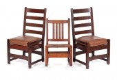 A PAIR OF STICKLEY OAK SIDE CH