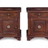 A Pair of Syrian Carved and Mo