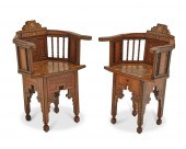 A PAIR OF SYRIAN INLAID CHAIRS
