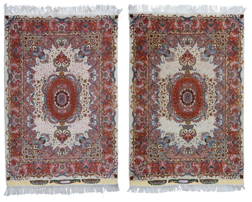 A PAIR OF TABRIZ AREA RUGSA pair of