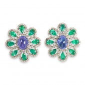 A PAIR OF TANZANITE, EMERALD A