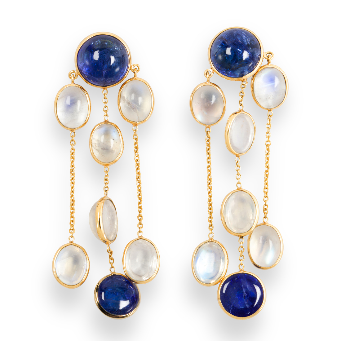 A PAIR OF TANZANITE, MOONSTONE