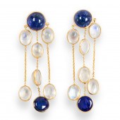 A PAIR OF TANZANITE, MOONSTONE