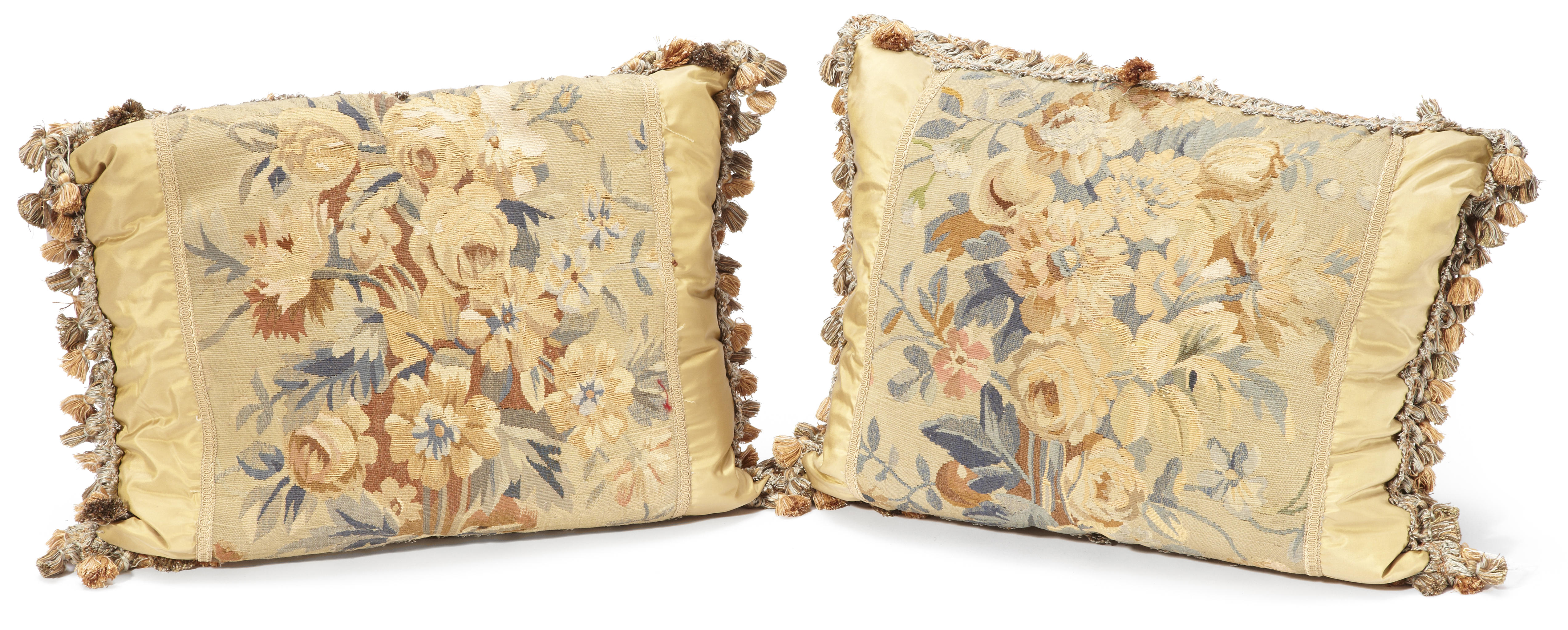 A pair of tapestry fragment and