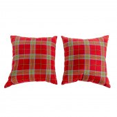 A PAIR OF TARTAN PLAID DESIGNE