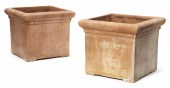 A pair of terracotta square fo