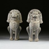A PAIR OF THAI STYLE BRONZE GU