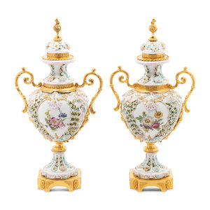 A Pair of Tiche Gilt Metal