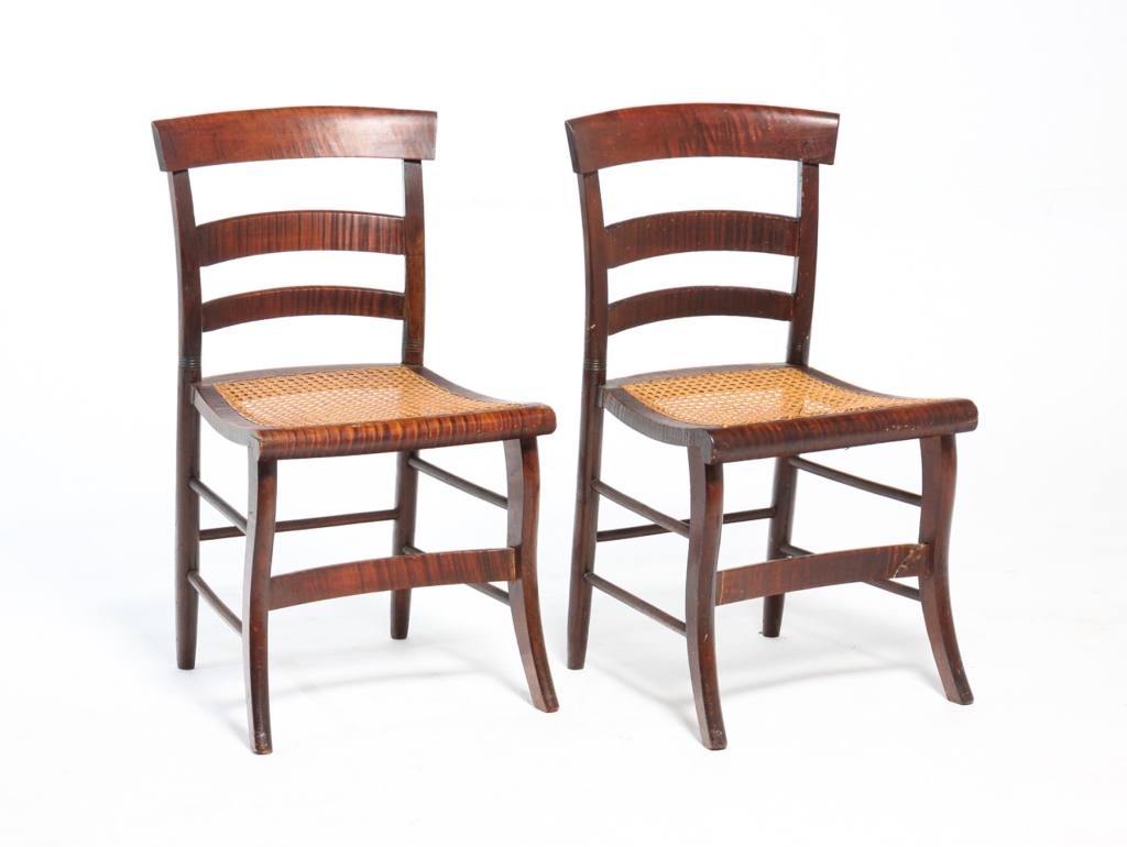A PAIR OF TIGER MAPLE SIDE