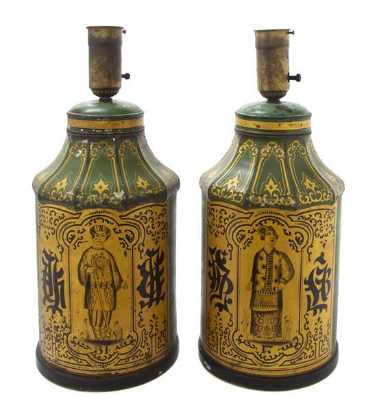 *A Pair of Tole Tea Canisters