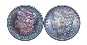 A PAIR OF TONED MORGANS 1898-O