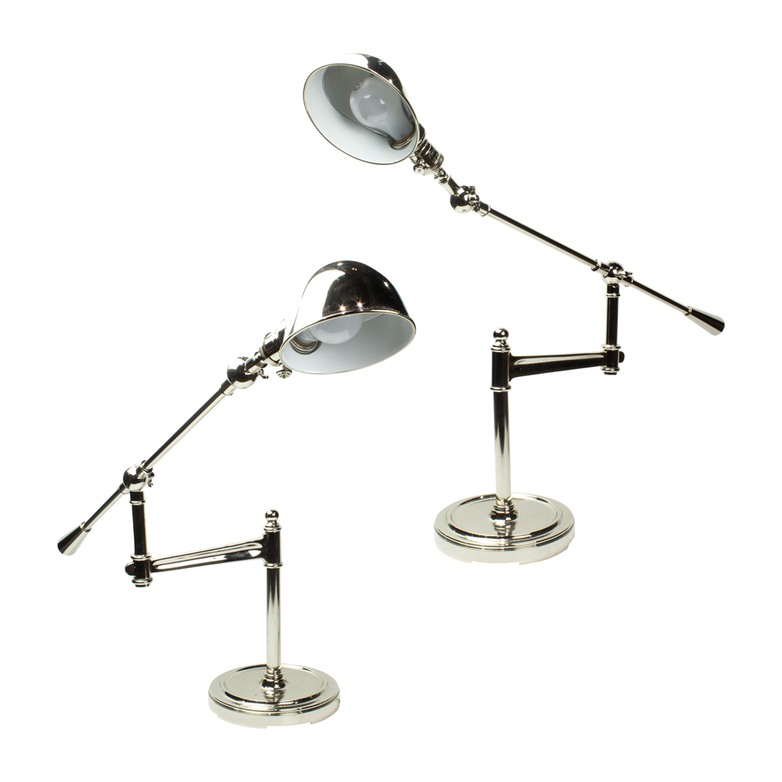 A PAIR OF TRANSITIONAL STYLE CHROME