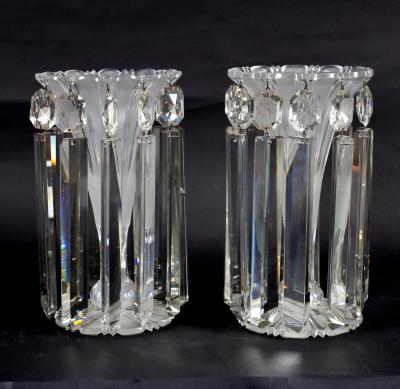 A pair of trumpet shaped lustres