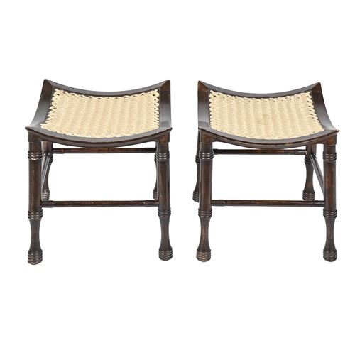 A pair of turned and stained