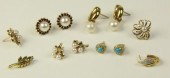 A pair of turquoise and diamon