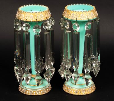 A pair of turquoise and gilt