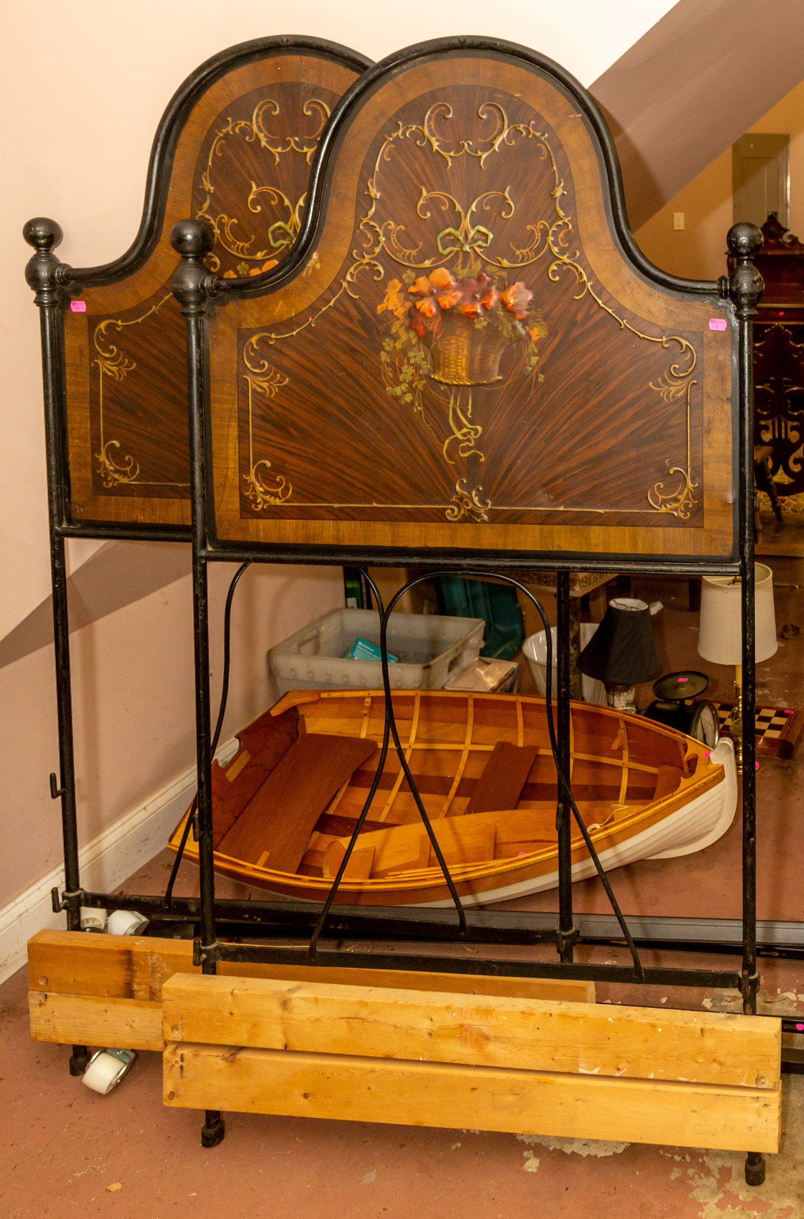 A PAIR OF TWIN BED HEADBOARDS 69