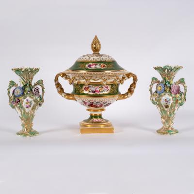 A pair of two-handled vases