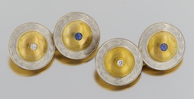 A Pair of Two Tone Gold Diamond and