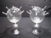 A pair of unusual hand blown g