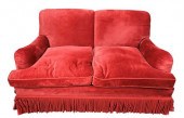 A PAIR OF UPHOLSTERED LOVESEAT