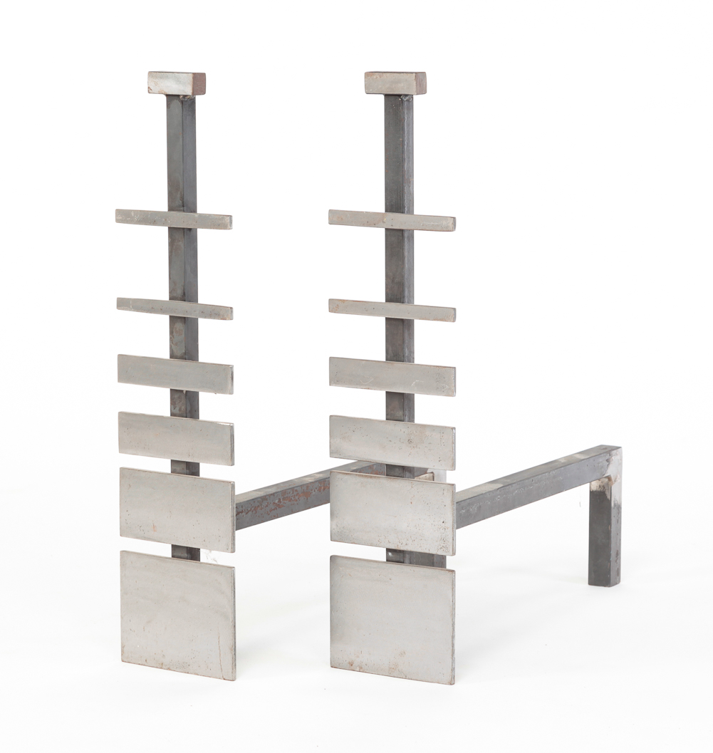 A PAIR OF USABLE ART LOGJAM STEEL