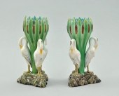 A Pair of Vases with Storks Ea