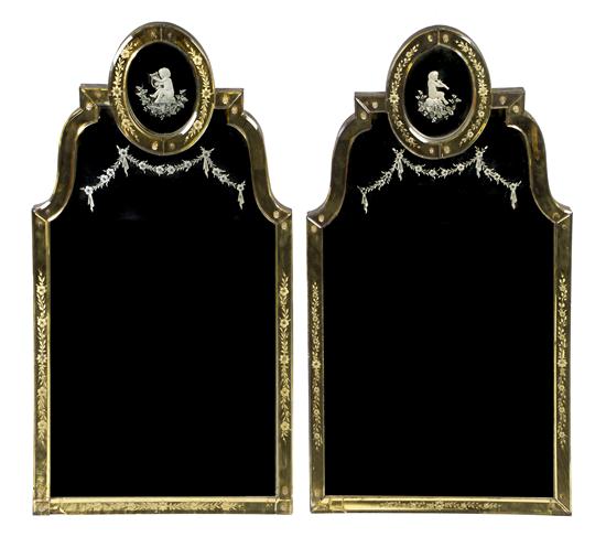 A Pair of Venetian Glass Mirrors of