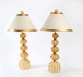 A PAIR OF VENETIAN GLASS MODER