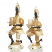 A PAIR OF VENETIAN MURANO CAND