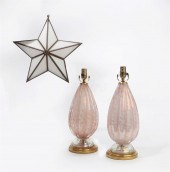 A PAIR OF VENETIAN PINK LUSTER