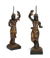 A PAIR OF VENETIAN POLYCHROME