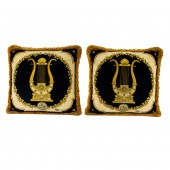 A PAIR OF VERSACE VELVET THROW