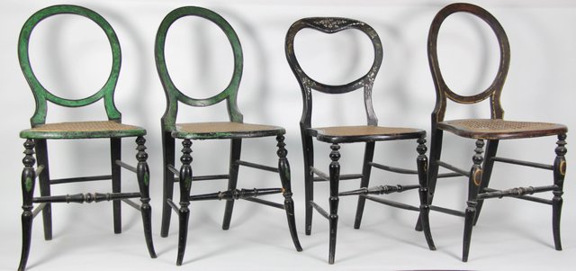 A pair of Victorian balloon back