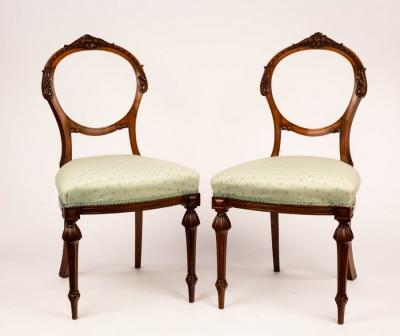 A pair of Victorian balloon back