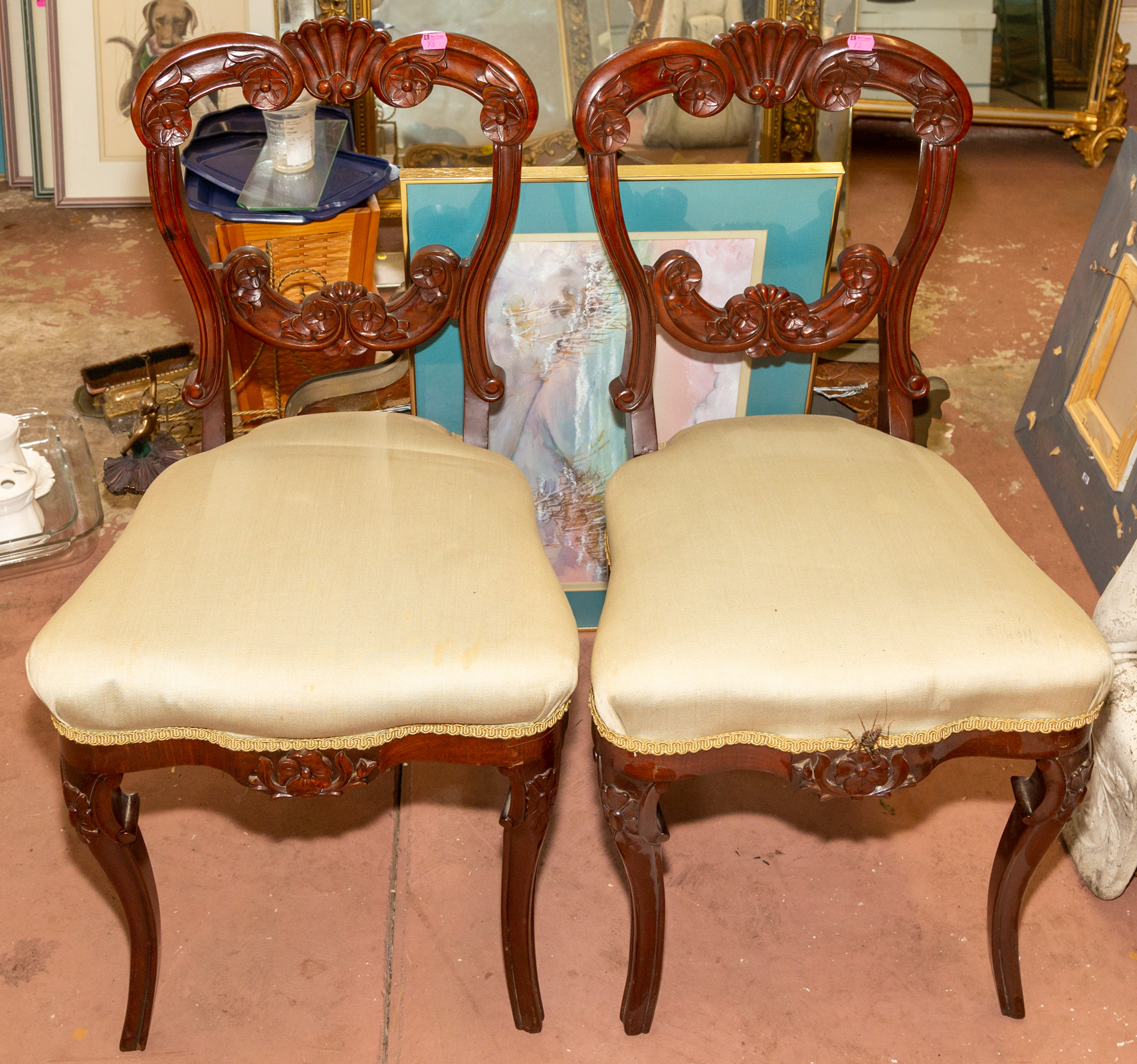 A PAIR OF VICTORIAN BALLOON BACK