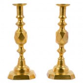 A Pair of Victorian Brass Cand